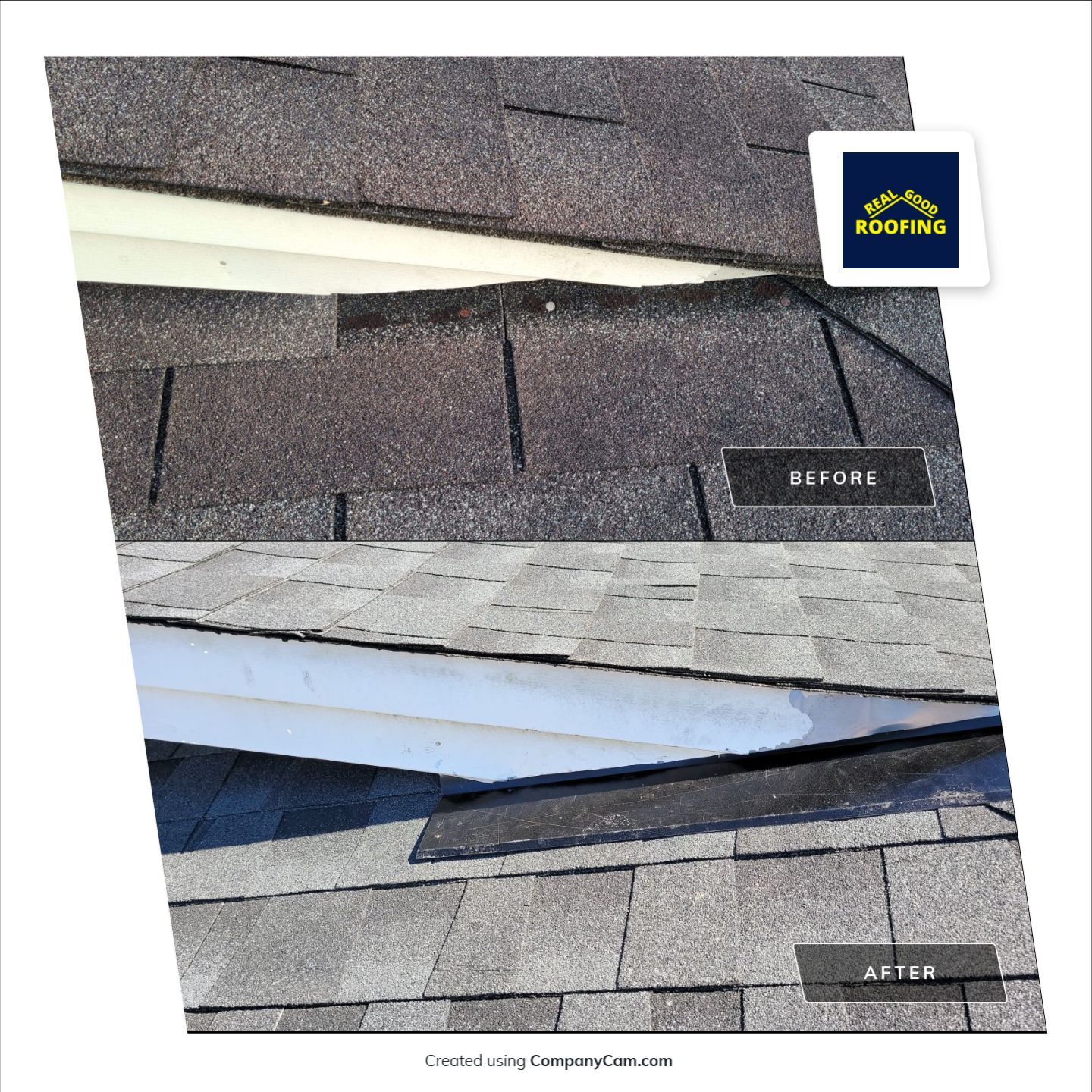 Roof before and after - Real Good Roofing, serving Guyton