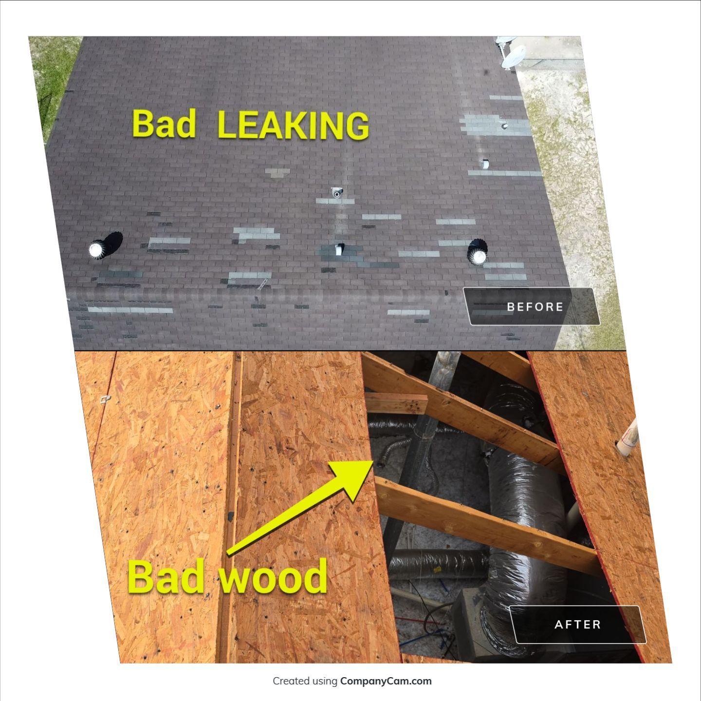 Roof before and after - Real Good Roofing, serving Springfield