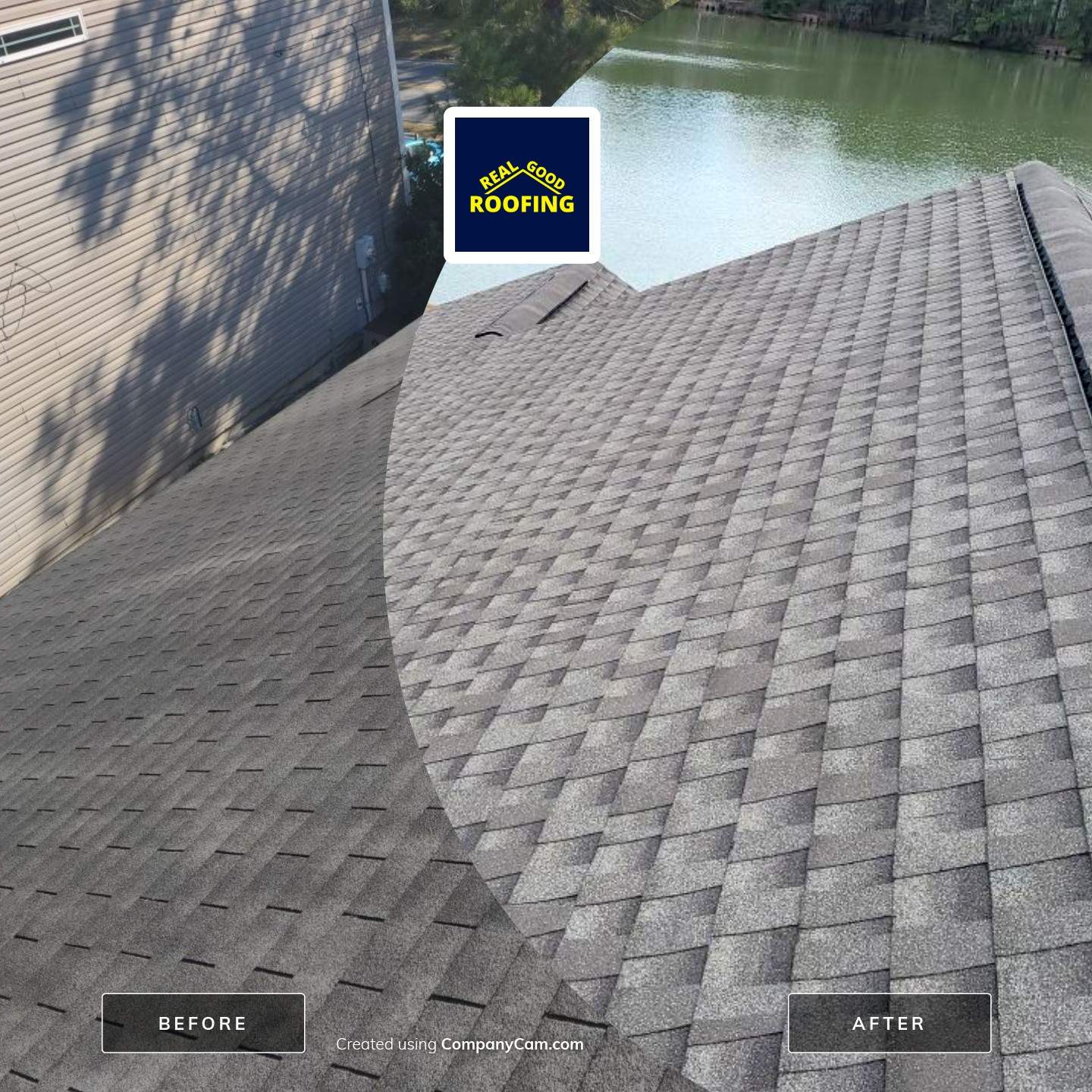 Roof before and after - Real Good Roofing, serving Rincon