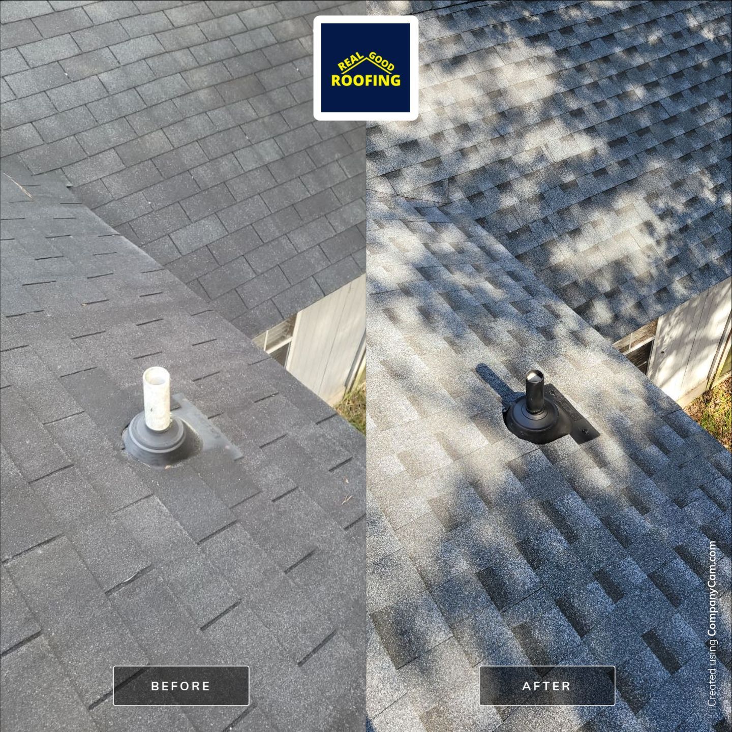 Roof before and after - Real Good Roofing, serving Guyton