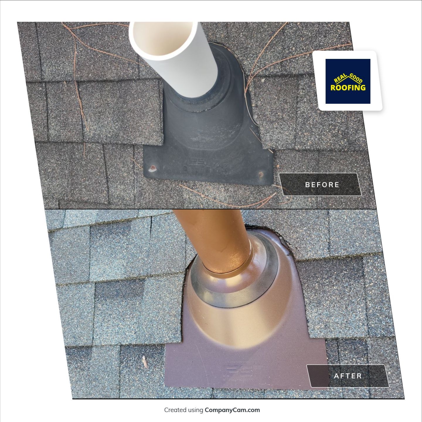 Roof before and after - Real Good Roofing, serving Pooler