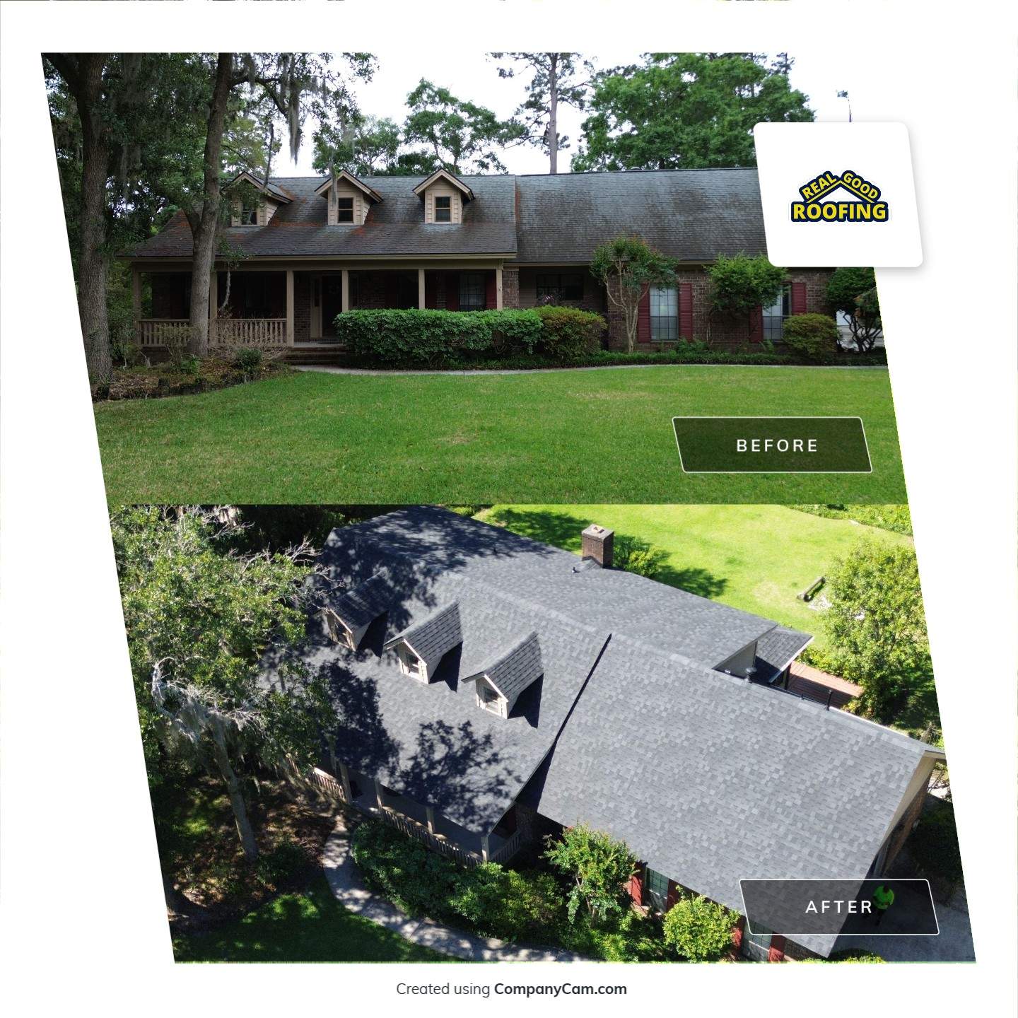Roof before and after - Real Good Roofing, serving Register