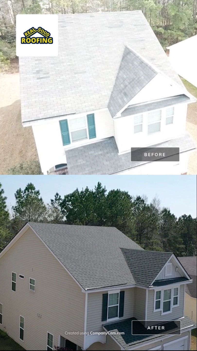 Siding Installation before and after - Real Good Roofing