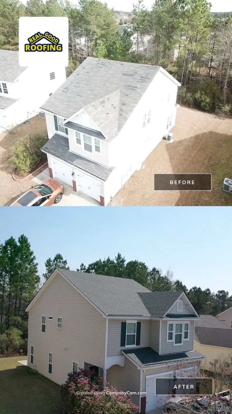 Siding Installation before and after - Real Good Roofing