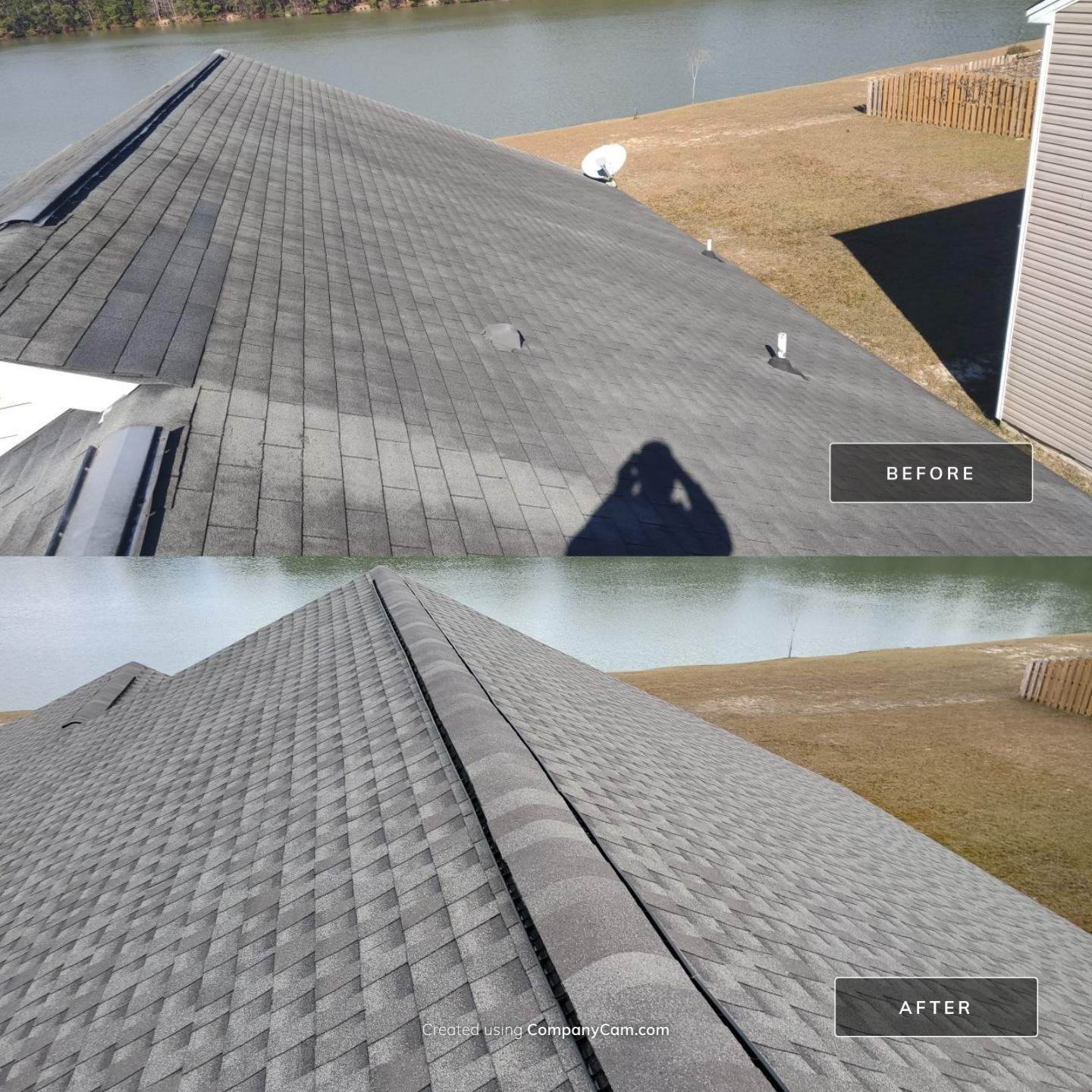 Roof before and after - Real Good Roofing, serving Guyton