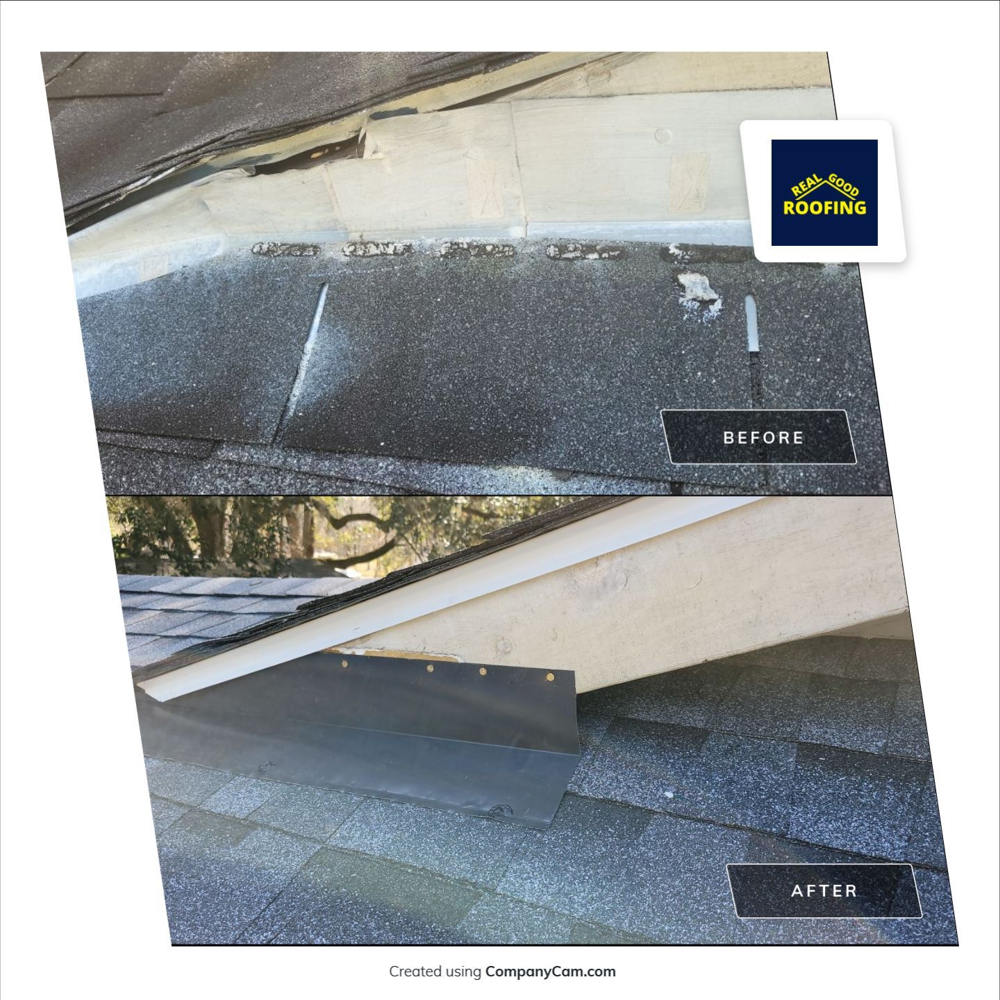 Gutter Installation before and after - Real Good Roofing